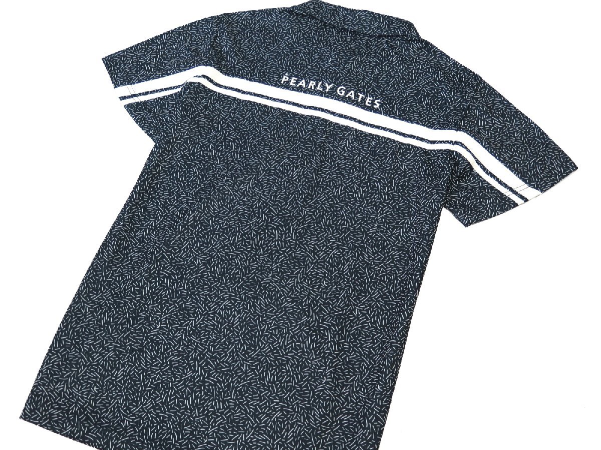 G725● PGG ピージージ (パーリーゲイツ) ●新品　総柄　ストレッチ ポロシャツ　ダークグリーン/M　定価18700円_画像8