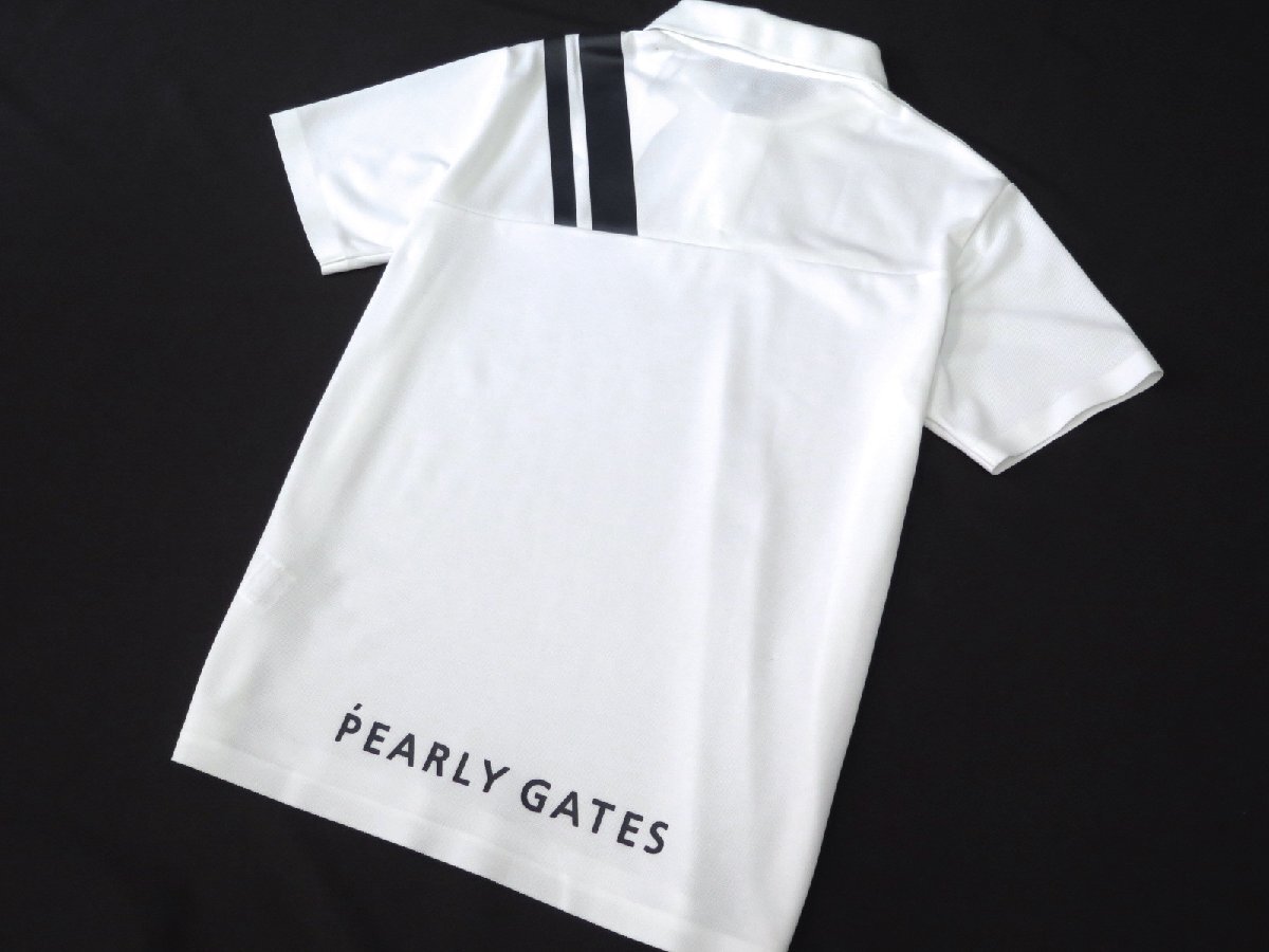 G723● PGG ピージージ (パーリーゲイツ) ●新品　鹿の子　ストレッチ ポロシャツ　ホワイト/M　定価16500円_画像9