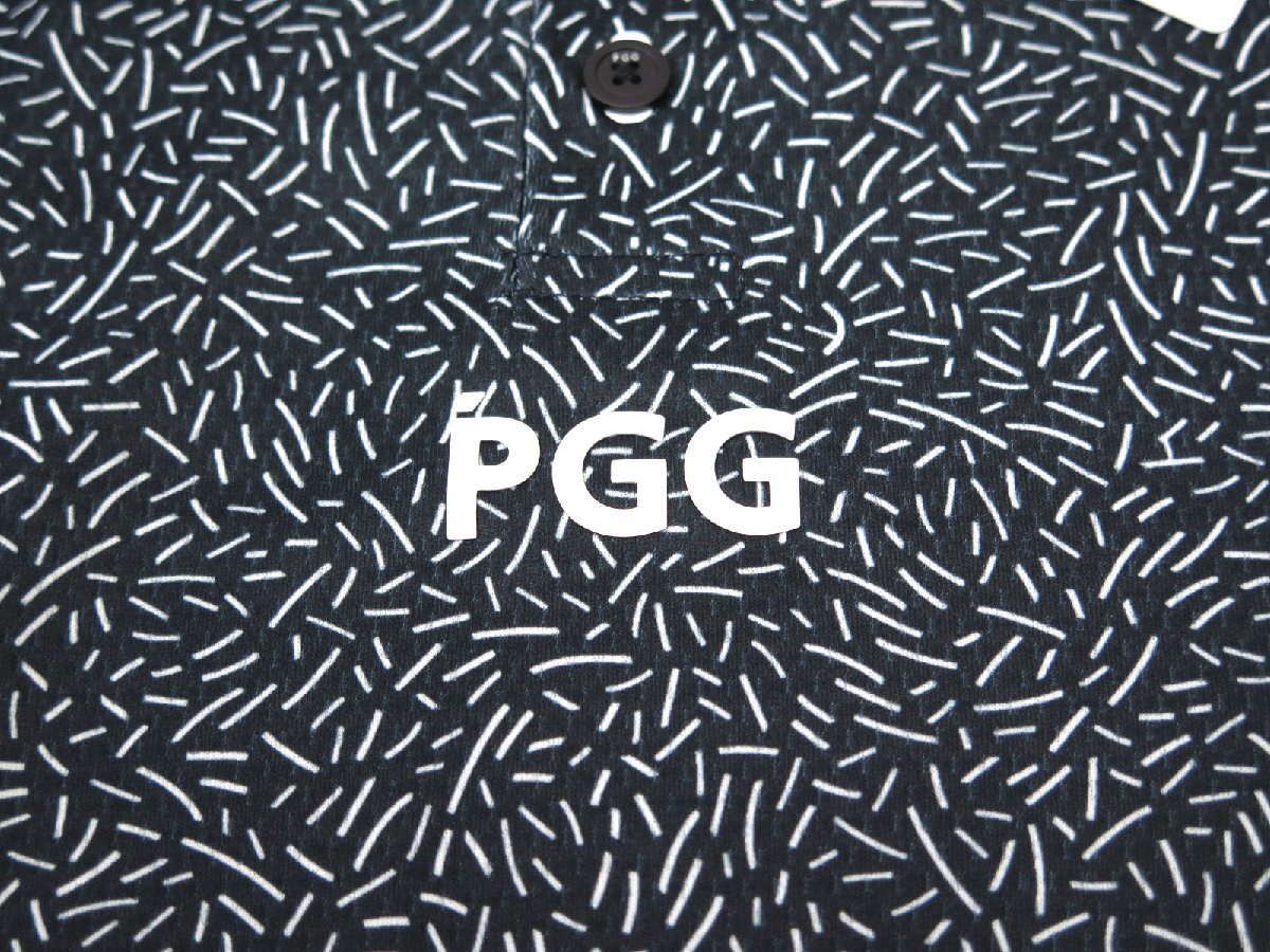 G725● PGG ピージージ (パーリーゲイツ) ●新品　総柄　ストレッチ ポロシャツ　ダークグリーン/M　定価18700円_画像6