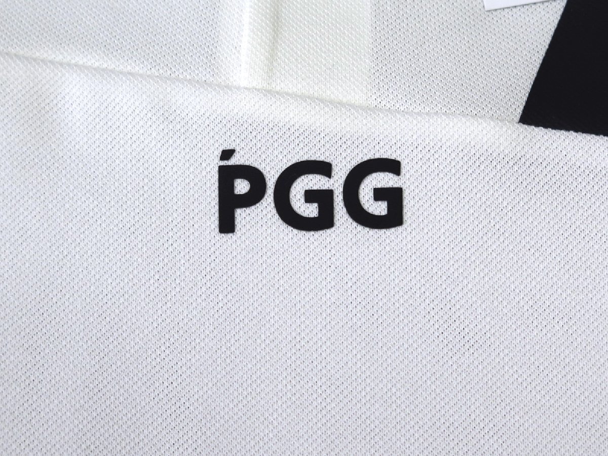 G723● PGG ピージージ (パーリーゲイツ) ●新品　鹿の子　ストレッチ ポロシャツ　ホワイト/M　定価16500円_画像6