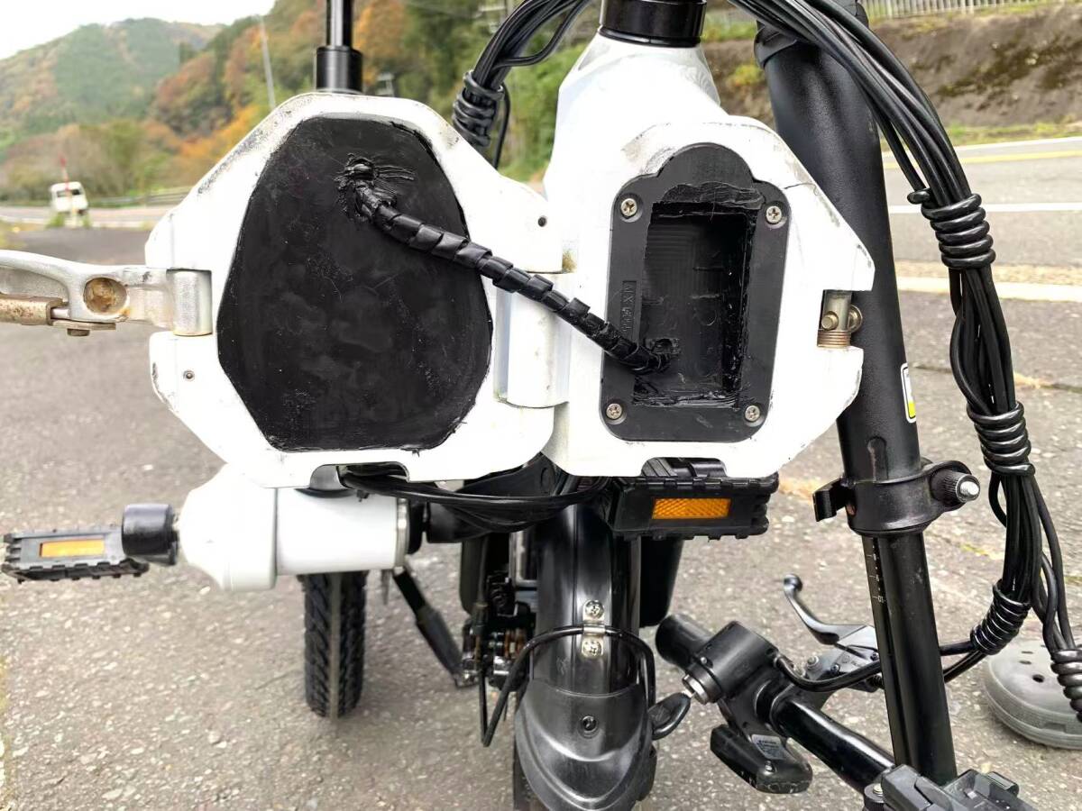 【動作確認済】 1円~G-force ディスク式MTB シャフトドライブ式 折り畳みフル電動自転車 新しいバッテリセル48V 12Ah14インチ アクセル付 _画像5