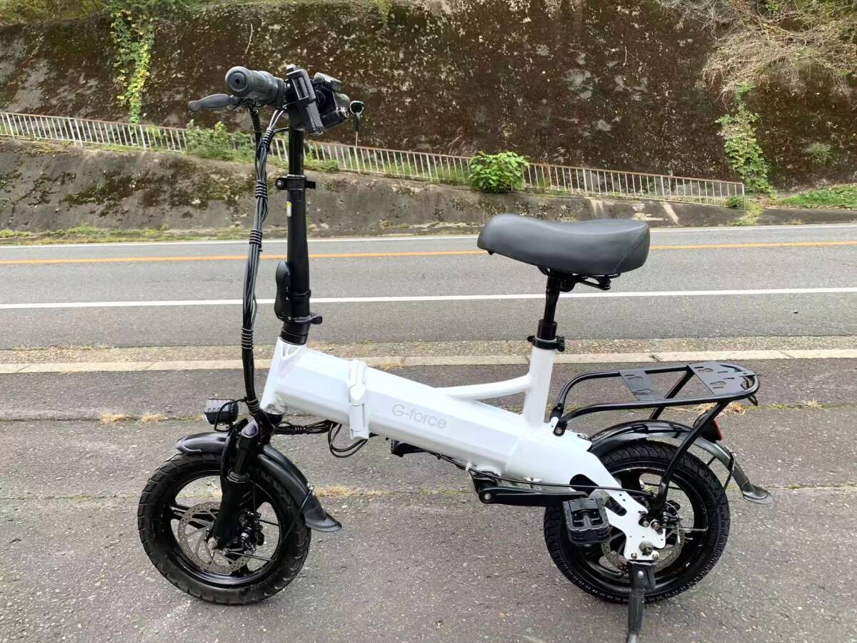 【動作確認済】 1円~G-force ディスク式MTB シャフトドライブ式 折り畳みフル電動自転車 新しいバッテリセル48V 12Ah14インチ アクセル付 _画像2