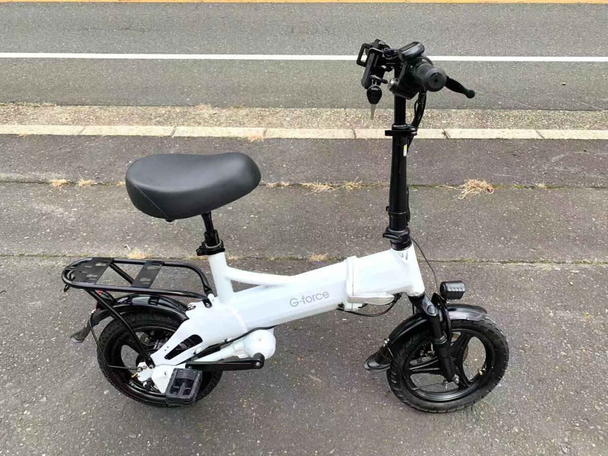 【動作確認済】 1円~G-force ディスク式MTB シャフトドライブ式 折り畳みフル電動自転車 新しいバッテリセル48V 12Ah14インチ アクセル付 _画像1