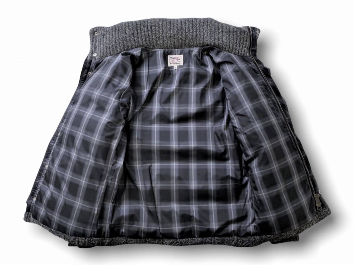 雑誌Safari掲載! 極美品 定価3.7万 極暖 The DUFFER of ST.GEORGE ダファー ケーブル編み リネン混 ハイネック ニット ダウンジャケット L_画像8