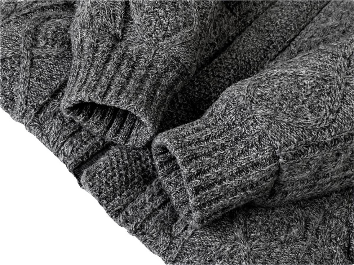 雑誌Safari掲載! 極美品 定価3.7万 極暖 The DUFFER of ST.GEORGE ダファー ケーブル編み リネン混 ハイネック ニット ダウンジャケット L_画像6