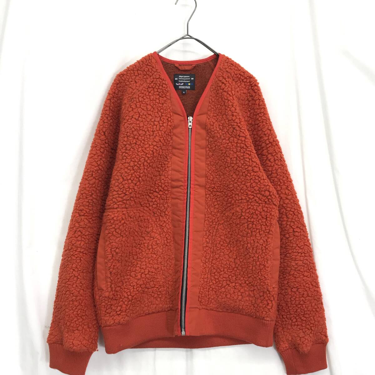 KZ1076★Nigel Cabourn : Peak Performance Vネックボアフリースジャケット★S★赤 定価￥38,500- ナイジェル・ケーボン_画像1