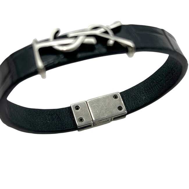 サンローラン ブレスレット ブラック カサンドラ 2023 3 03525 708815 AACJ8 美品 Mサイズ レザー_画像6