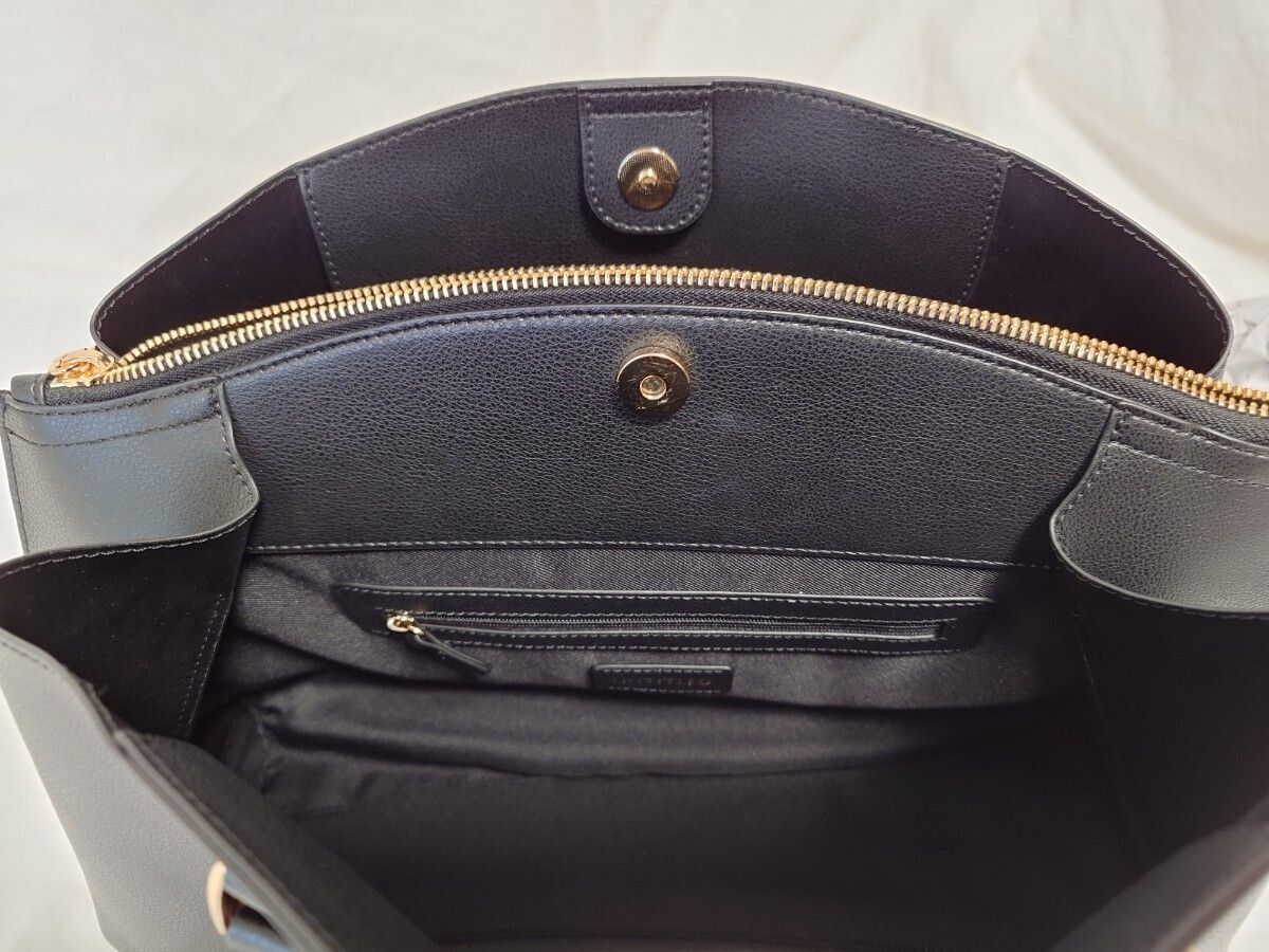 ◯ USED 美品 アンタイトル UNTITLED トートバッグ リクルート 通勤バッグ ブラック A4 黒×ゴールド ◯_画像5