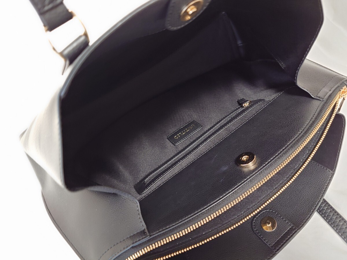 ◯ USED 美品 アンタイトル UNTITLED トートバッグ リクルート 通勤バッグ ブラック A4 黒×ゴールド ◯_画像9