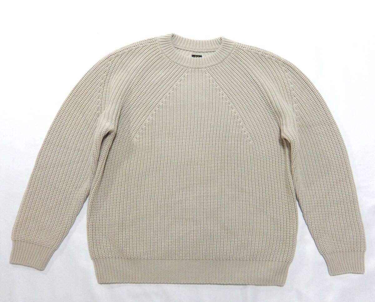 BATONER シグネチャークルーネック メリノウールニット アイボリー(2)_画像1