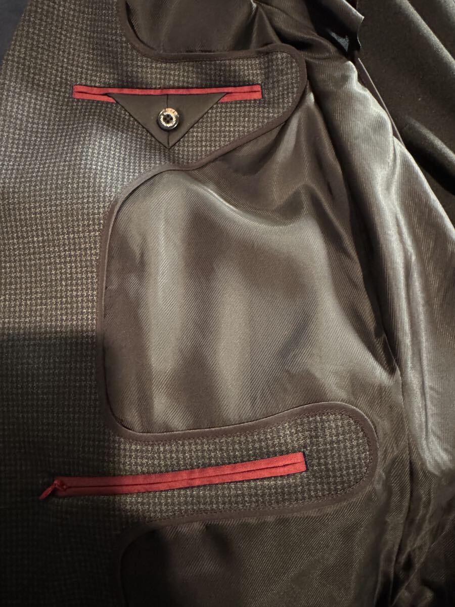 1piu1uguale3 ウノピゥの旅ジャケセットアップグレンチェック黒グレーサイズ５のLサイズ テーラードジャケット_画像4