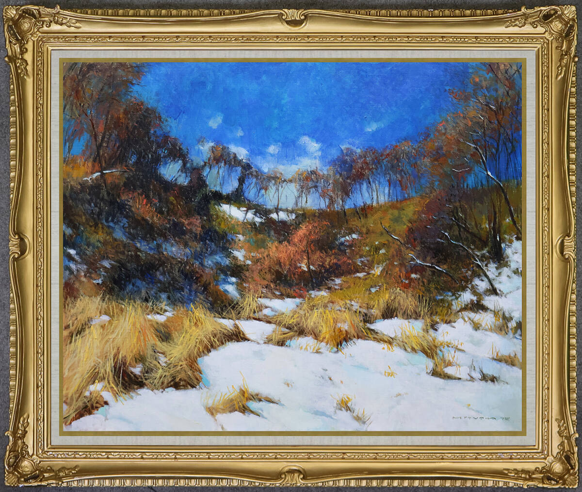 真作保証 田中宗雄15号春の訪れ 名鑑243万印象派彷彿の最高傑作 北海道出身の幻の画家幻の名画 優れた色彩の調和により見事に完結した世界_画像1