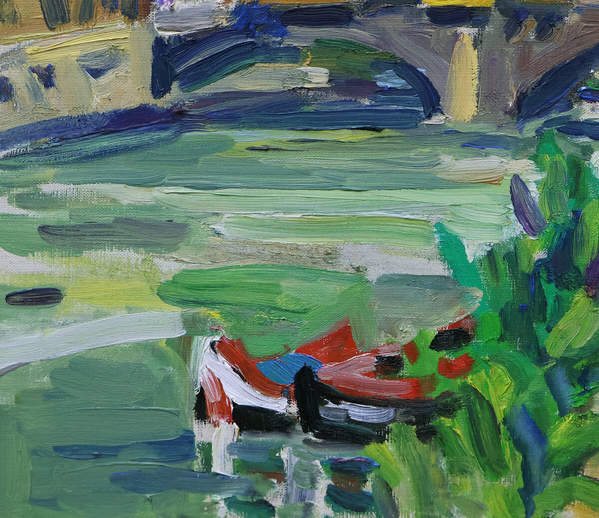 真作保証 後藤武久１０号ヴェッキオ橋 名鑑280万梅原龍三郎彷彿の印象派を思わせるフィレンツェの旅情最高傑作 日展会員物故昭和の巨匠名画_画像3