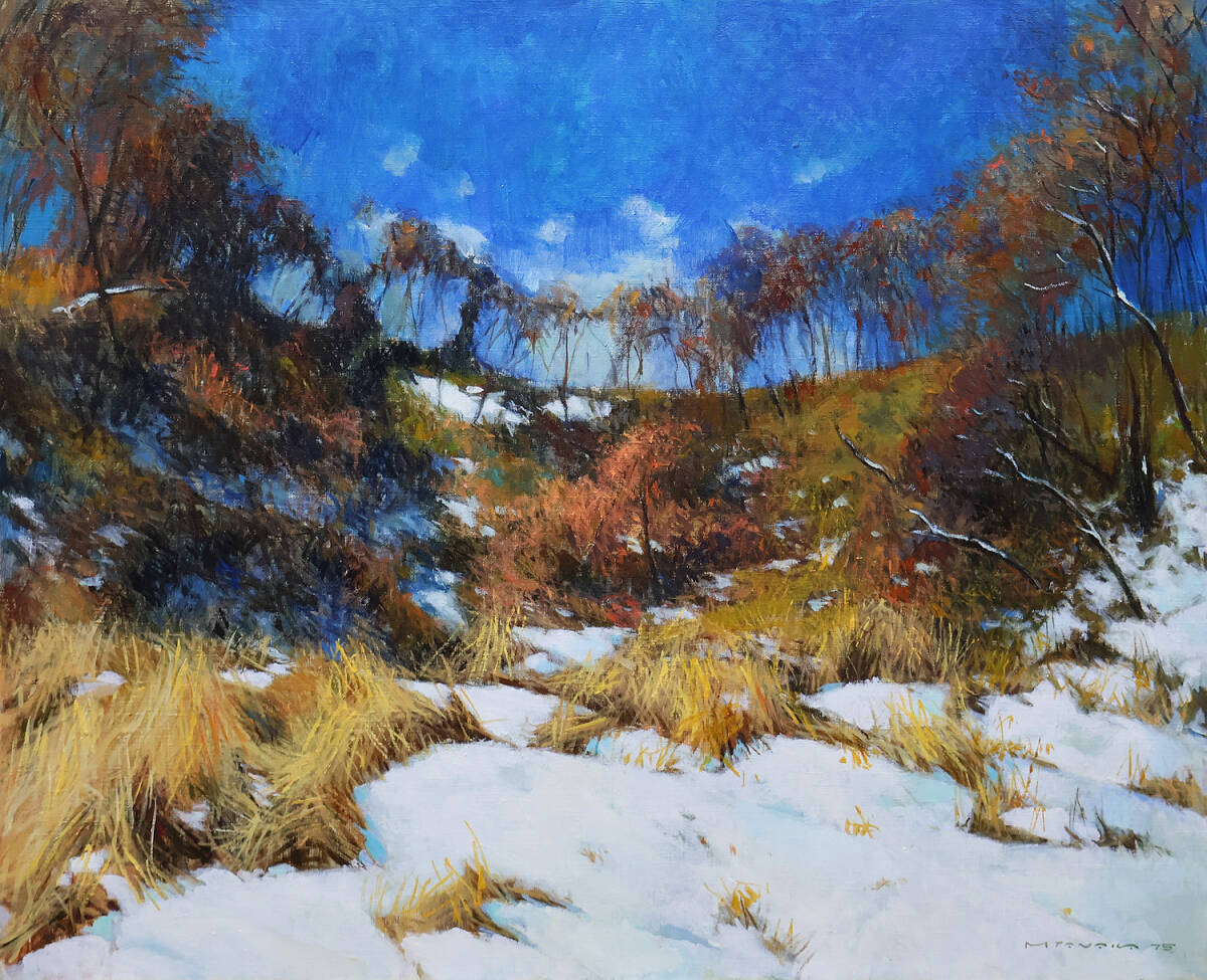 真作保証 田中宗雄15号春の訪れ 名鑑243万印象派彷彿の最高傑作 北海道出身の幻の画家幻の名画 優れた色彩の調和により見事に完結した世界_画像2