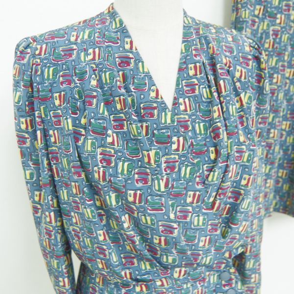 ＃01【即決】◇Leilian レリアン◇セットアップ スカートスーツ スモーキブルー サイズ9 #973234_画像3