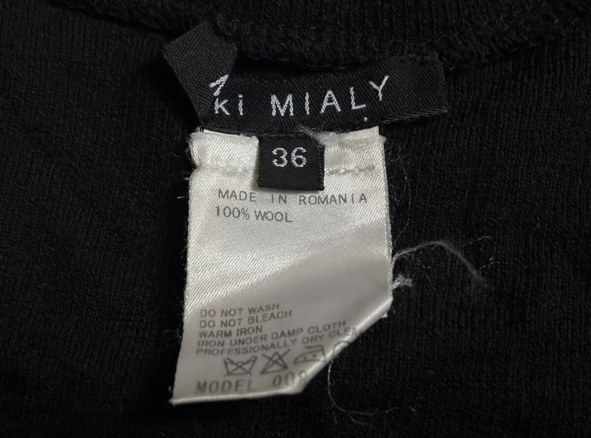 MIKI MIALY ミキミアリー ニット 変形 ウール プルオーバー セーター 長袖 Pullover Wool Knit ▼1134_画像7