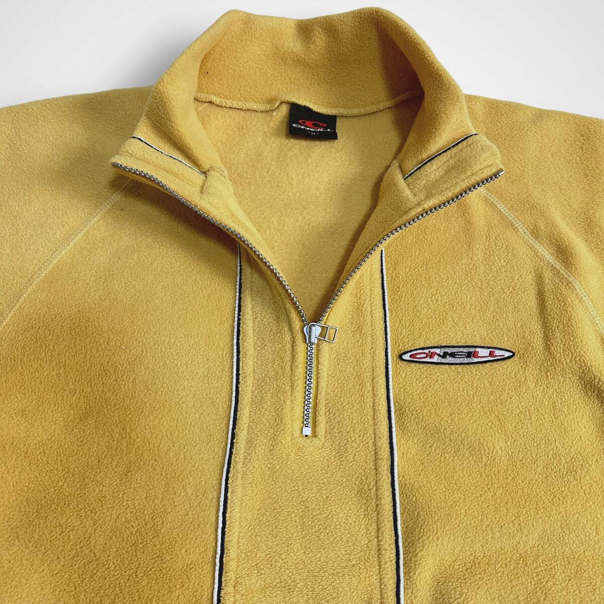 レア【O'NEILL】オニール 90s VINTAGE ハーフジップフリースジャケット プルオーバー ガムガム ビンテージ オールド イエロー_画像6