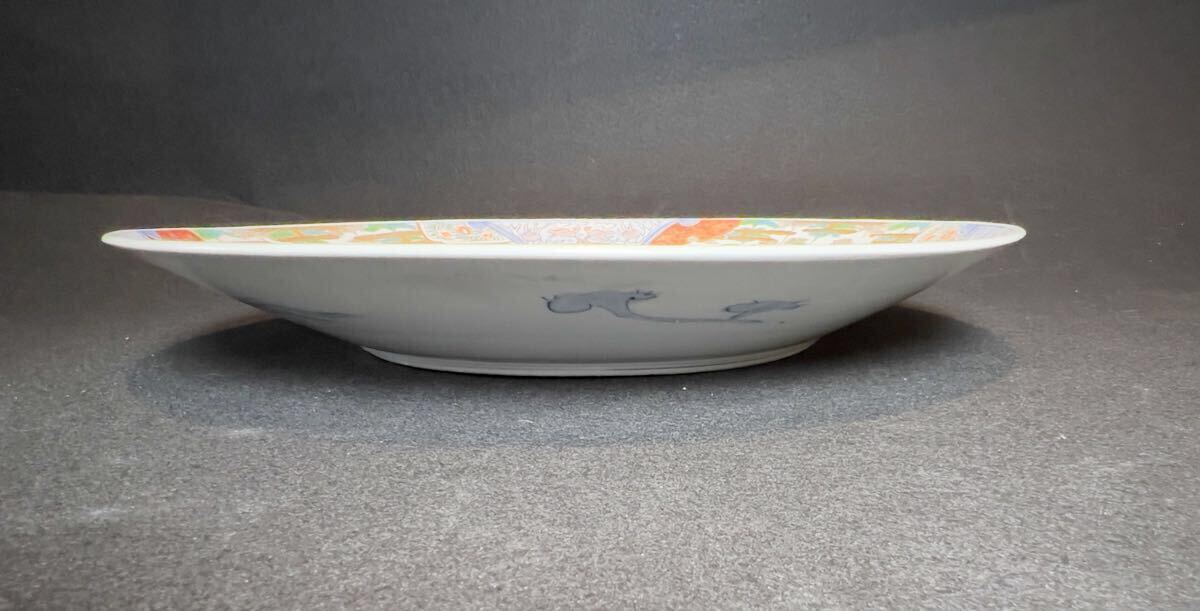 古伊万里　大皿 (直径約45cm) 金蘭手色絵人物紋様　飾り皿　骨董　江戸後期　_画像2