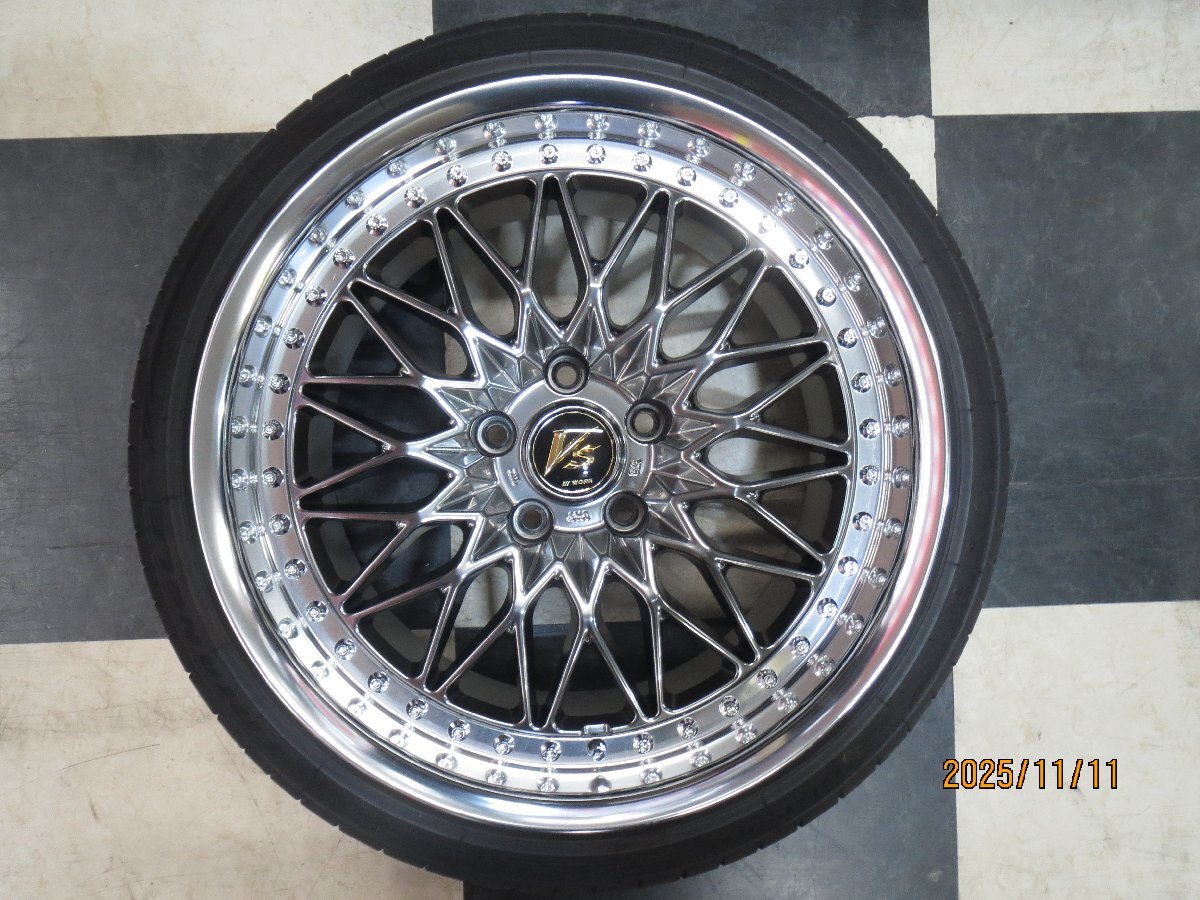 激アツサイズ！ WORK VS XV 18インチ Z32 スカイライン JZX 9.5J +34 5H114.3 中古 25年製 TRAIANGLE EffeXsport TH202 215/40R18 中古_画像2