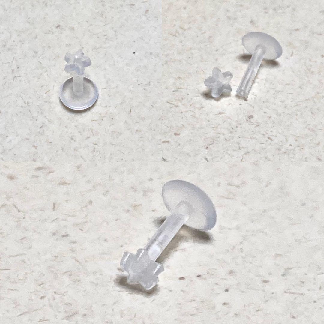 16G 5 шт. комплект Star кнопка булавка полимер серьги длина 12mm прозрачный звезда type 