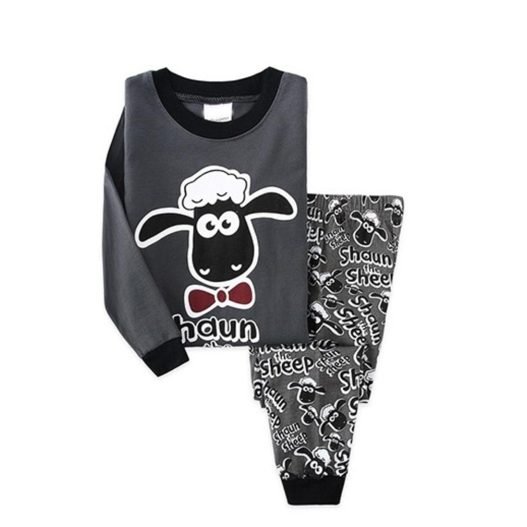 ★新品★シャウン・ザ・シープ パジャマ キッズ 長袖 上下セット 子供服 ルームウェア 男の子 女の子 綿 春秋冬 部屋着 寝巻き グレー 110_画像2