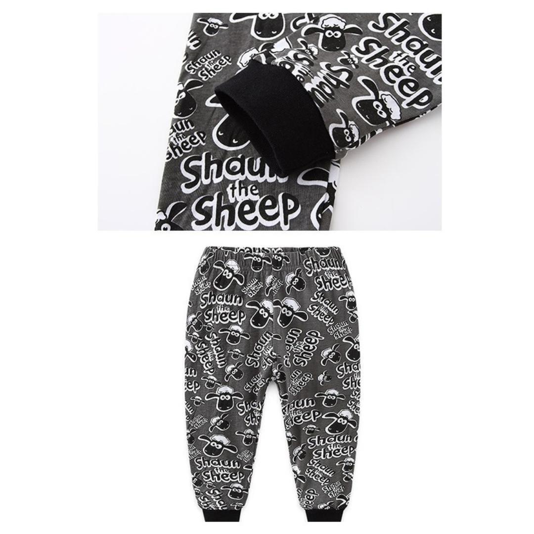 ★新品★シャウン・ザ・シープ パジャマ キッズ 長袖 上下セット 子供服 ルームウェア 男の子 女の子 綿 春秋冬 部屋着 寝巻き グレー 120_画像3