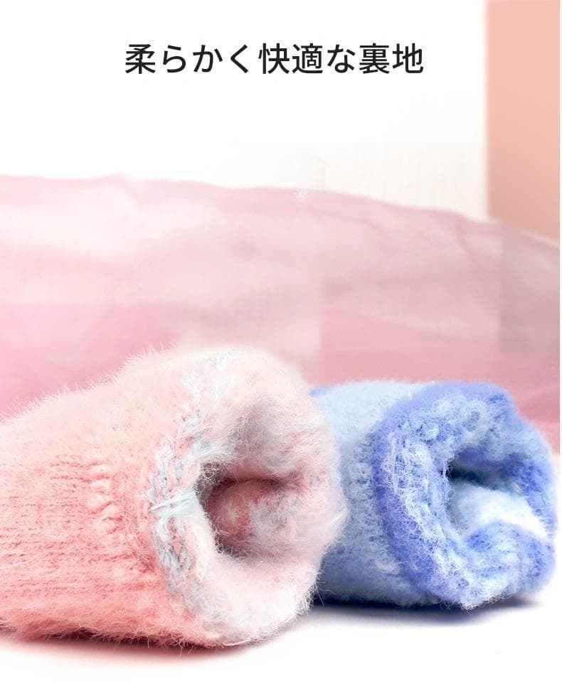 ★新品★アナと雪の女王 エルサ キッズ手袋 17cm 冬用 防寒 女の子 子供用 ニット手袋 可愛い ふわふわ 暖かい 雪遊び 通学 おしゃれ_画像3