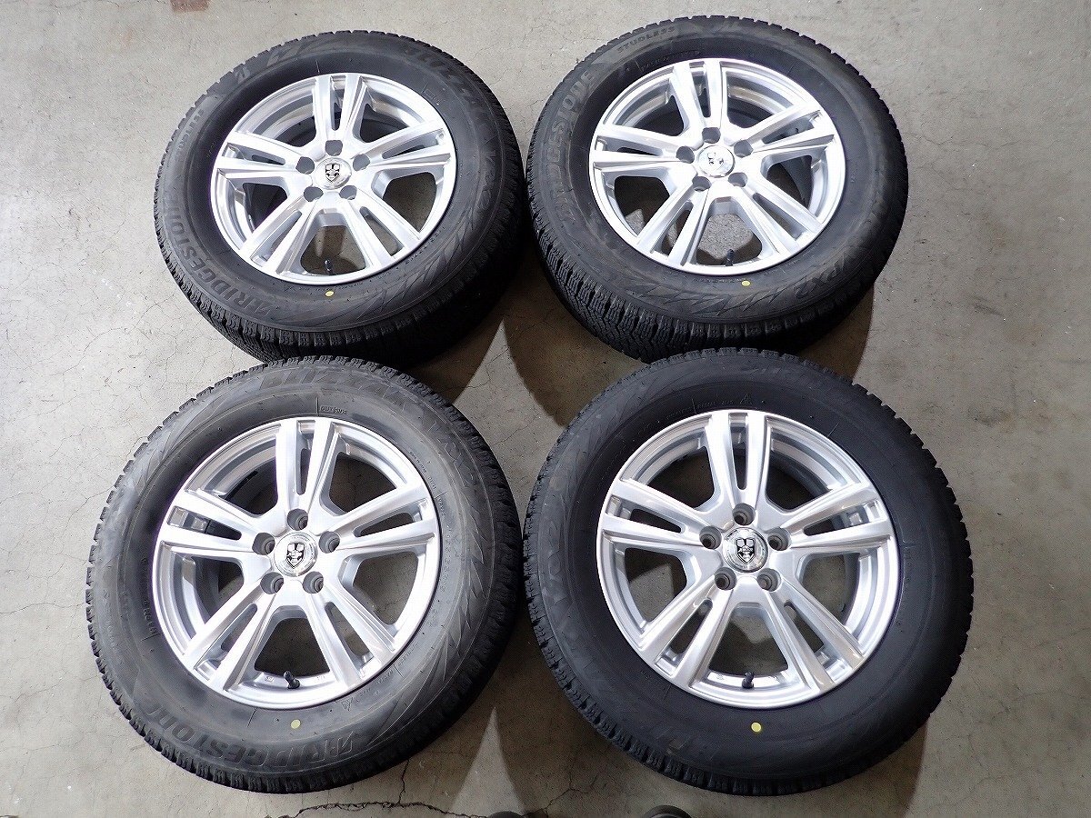 YS19015【送料無料195/65R15】プリウス カローラスポーツなどへ VRX2 中古スタッドレスセット ■15×6J 100/5H ET43■ 1円スタート_画像1
