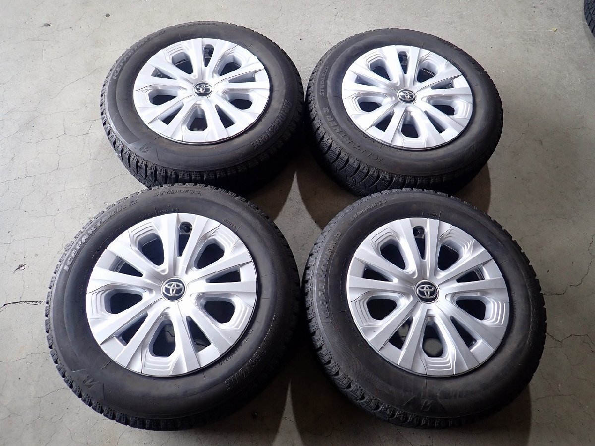 YS21003【送料無料195/65R15】トヨタ純正 50プリウス純正 カローラスポーツにも 中古スタッドレス●15×6.5J 100/5H ET40●1円スタート_画像1
