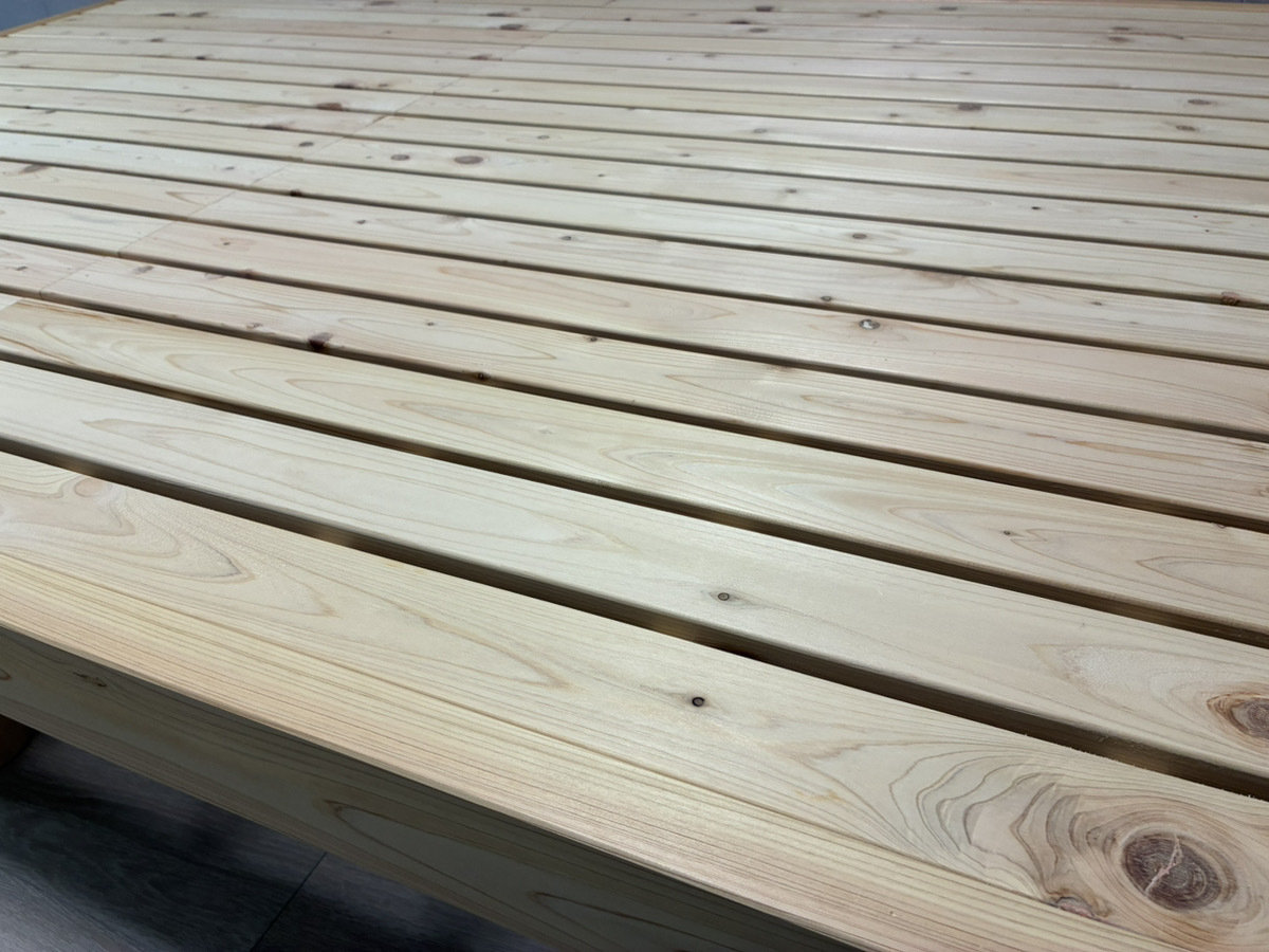 [札幌引取り限定] 桧すのこベッド アース 140cm ダブルベッドサイズ 木製ベッド ひのき 無垢材_画像5