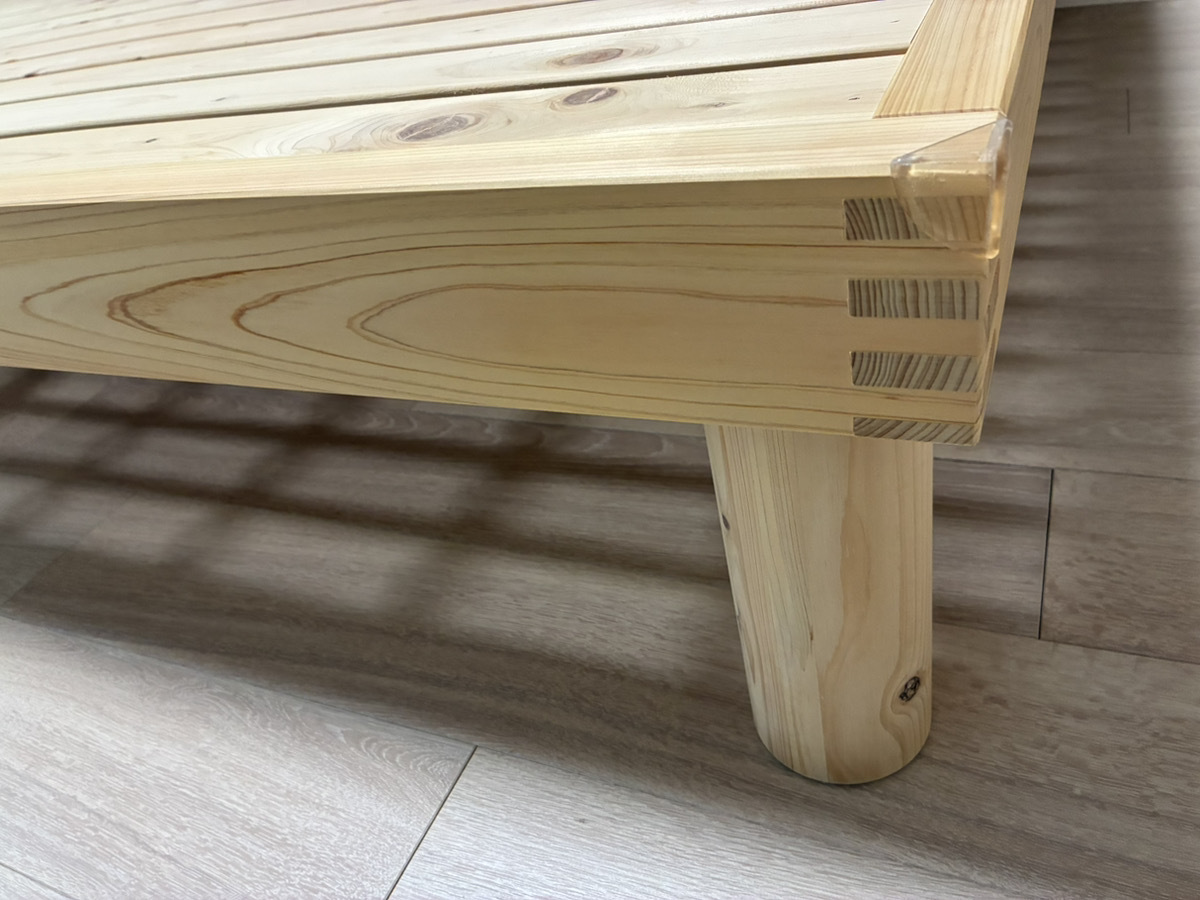 [札幌引取り限定] 桧すのこベッド アース 140cm ダブルベッドサイズ 木製ベッド ひのき 無垢材_画像3