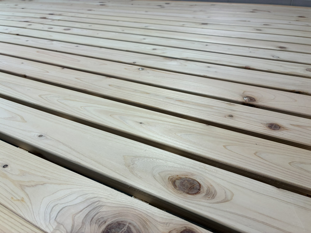 [札幌引取り限定] 桧すのこベッド アース 140cm ダブルベッドサイズ 木製ベッド ひのき 無垢材_画像4