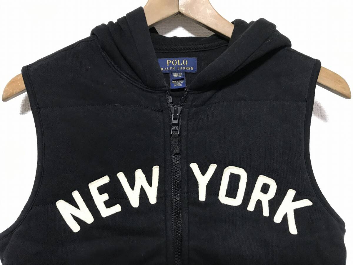 送無♪POLOラルフローレン♪中綿入りフード付きベスト・ブラック・Kid's150_画像4