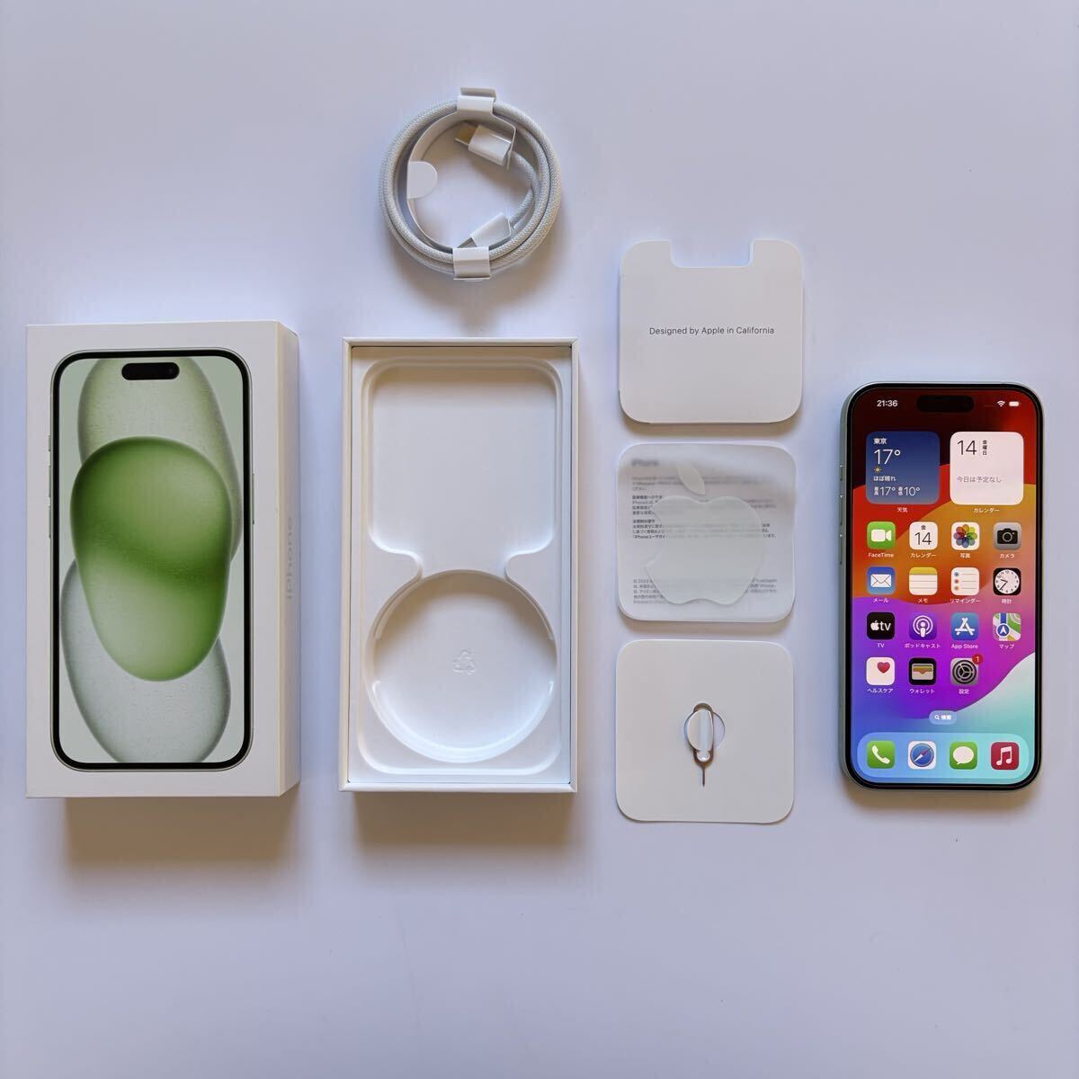 【Apple*アップル*iPhone15*A3089*SIMフリー*256GB*グリーン*動作確認済*シリアル番号:W74K6LMWJH*IMEI:356258486023496*バッテリー89％】_画像10