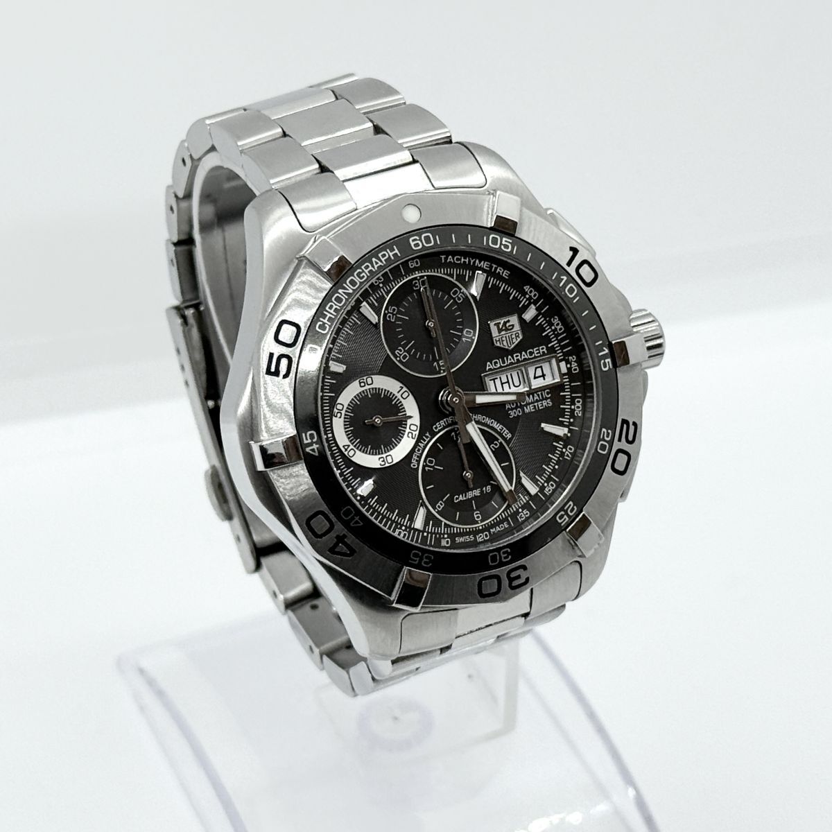 M7958 【訳アリ品】TAG HEUER タグ・ホイヤー AQUARACER アクアレーサー CAF5011 88001698 AT 稼働品 メンズ 腕時計_画像3