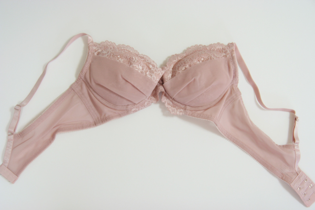  бесплатная доставка * супер выгода *2 листов комплект *W накладка эффект * грудь выше * боковая панель * объем выше бюстгальтер (AA/70/ grayish розовый )*89627