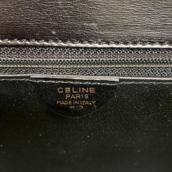 F219-S4 CELINE セリーヌ 2WAY ハンドバッグ 手持ち ボックスカーフ レザー ブラック レディース 約17.5×18.5×6.5cm ショルダー付2015545_画像10