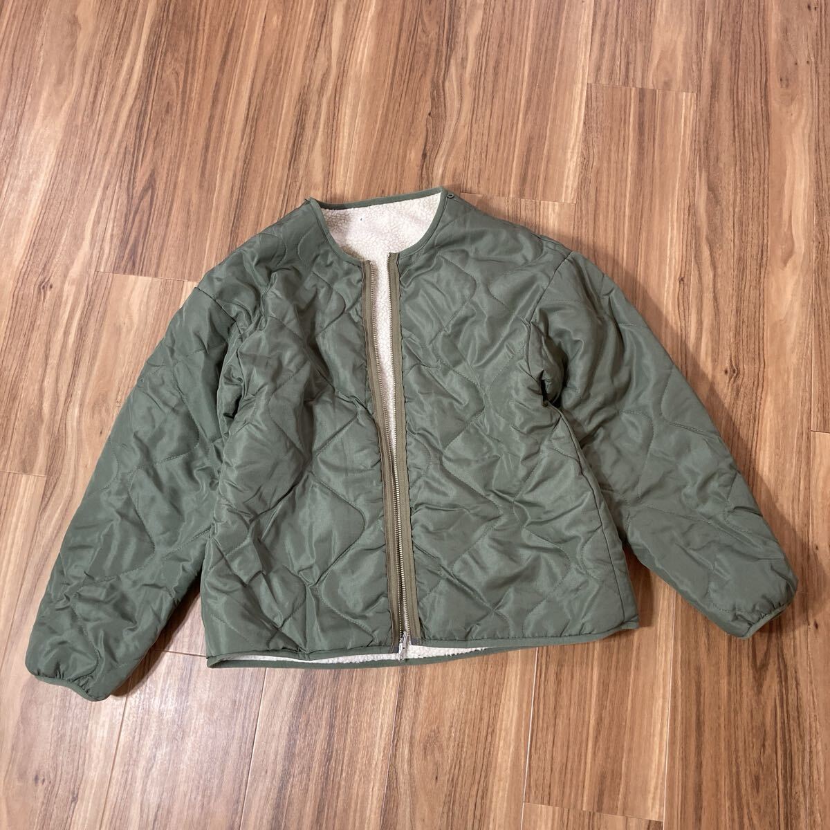 YT3962 MURUA ムルーア マウンテンフーディー 3WAYボアインナーマウンテンパーカー モスグリーン 長袖ライナー ジップアップジャケット_画像4