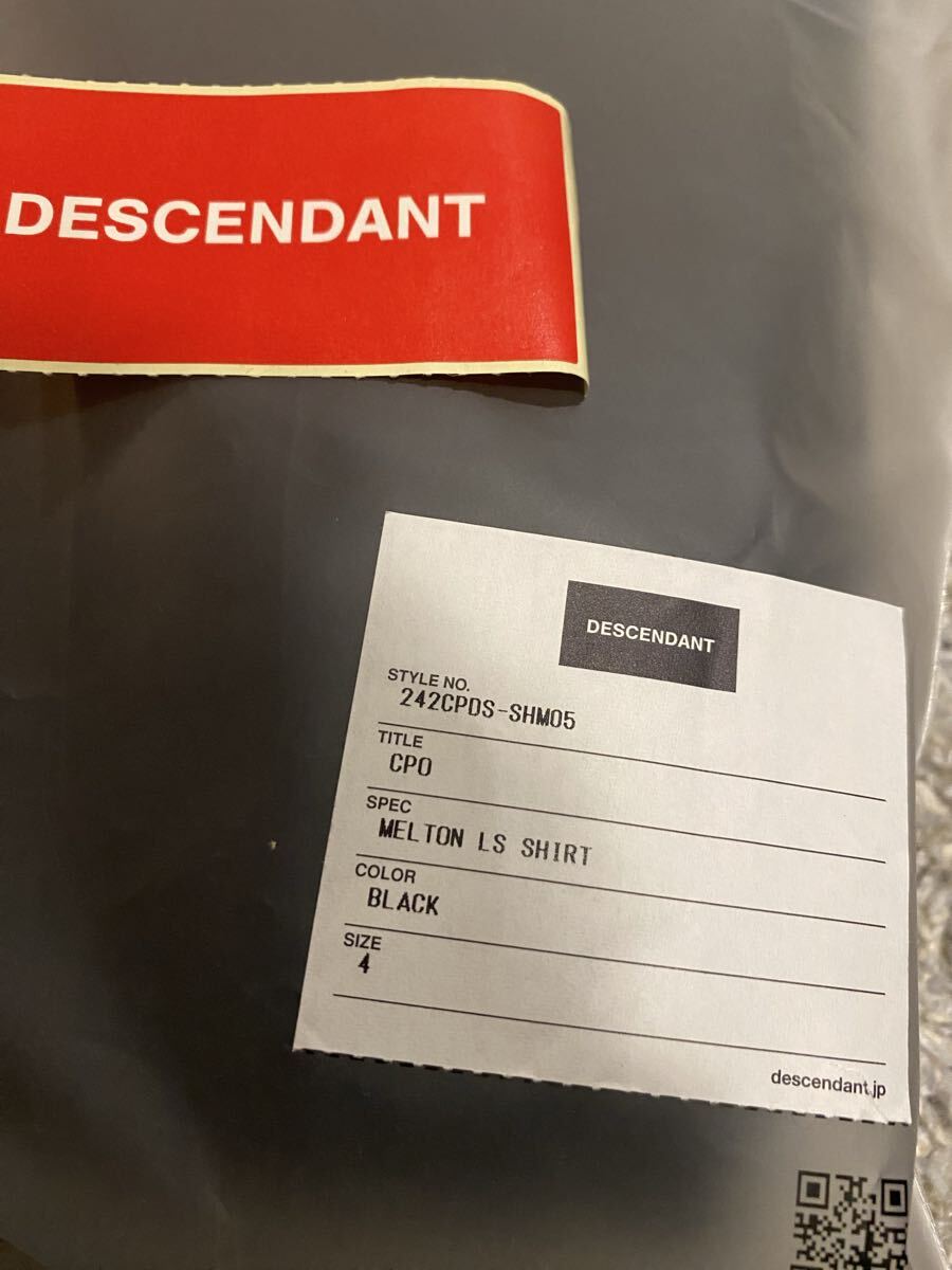 24AW DESCENDANT CPO シャツ　BLACK　４_画像3