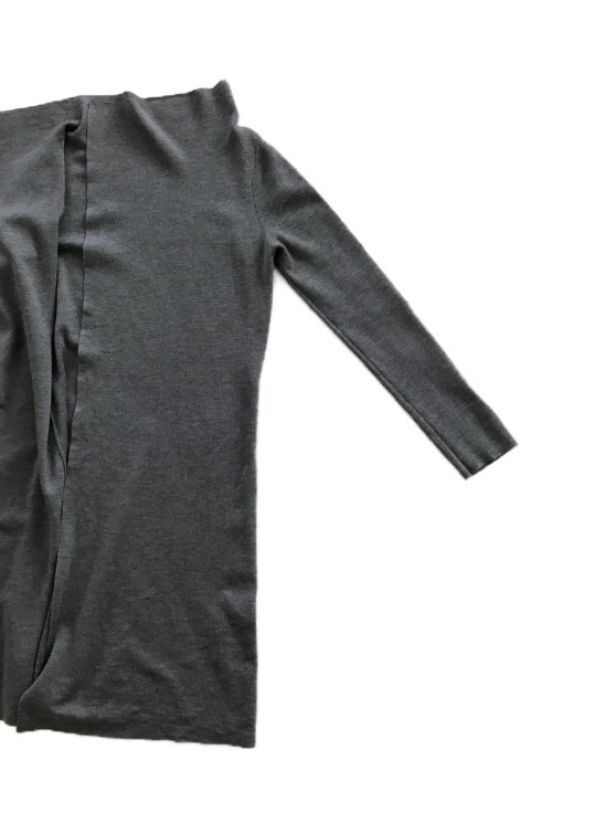  Ballsey прекрасный товар импортированный автомобиль шерсть 100% высокий мера вязаный перо тканый длинный кардиган серый Tomorrowland BALLSEY