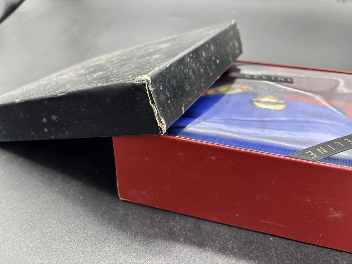 ★1円スタート★CELINE セリーヌ サークルロゴ ブルーポーチ&スカーフ ポーチ 小物入れ 未使用品_画像4