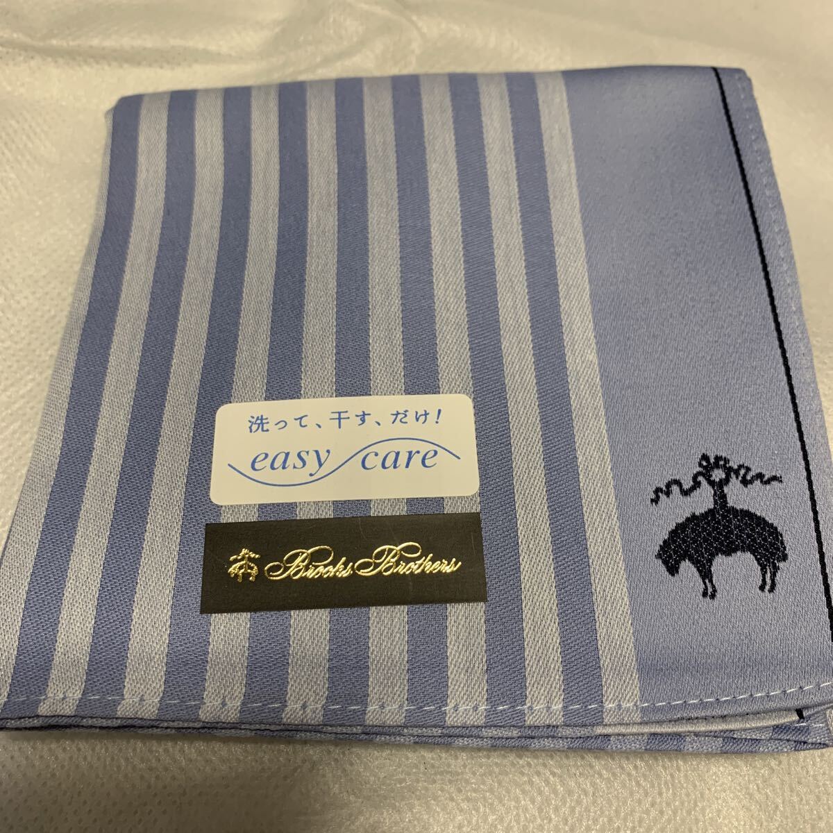 ブルックスブラザーズ ハンカチ ストライプ2枚セット easy care 未使用_画像5