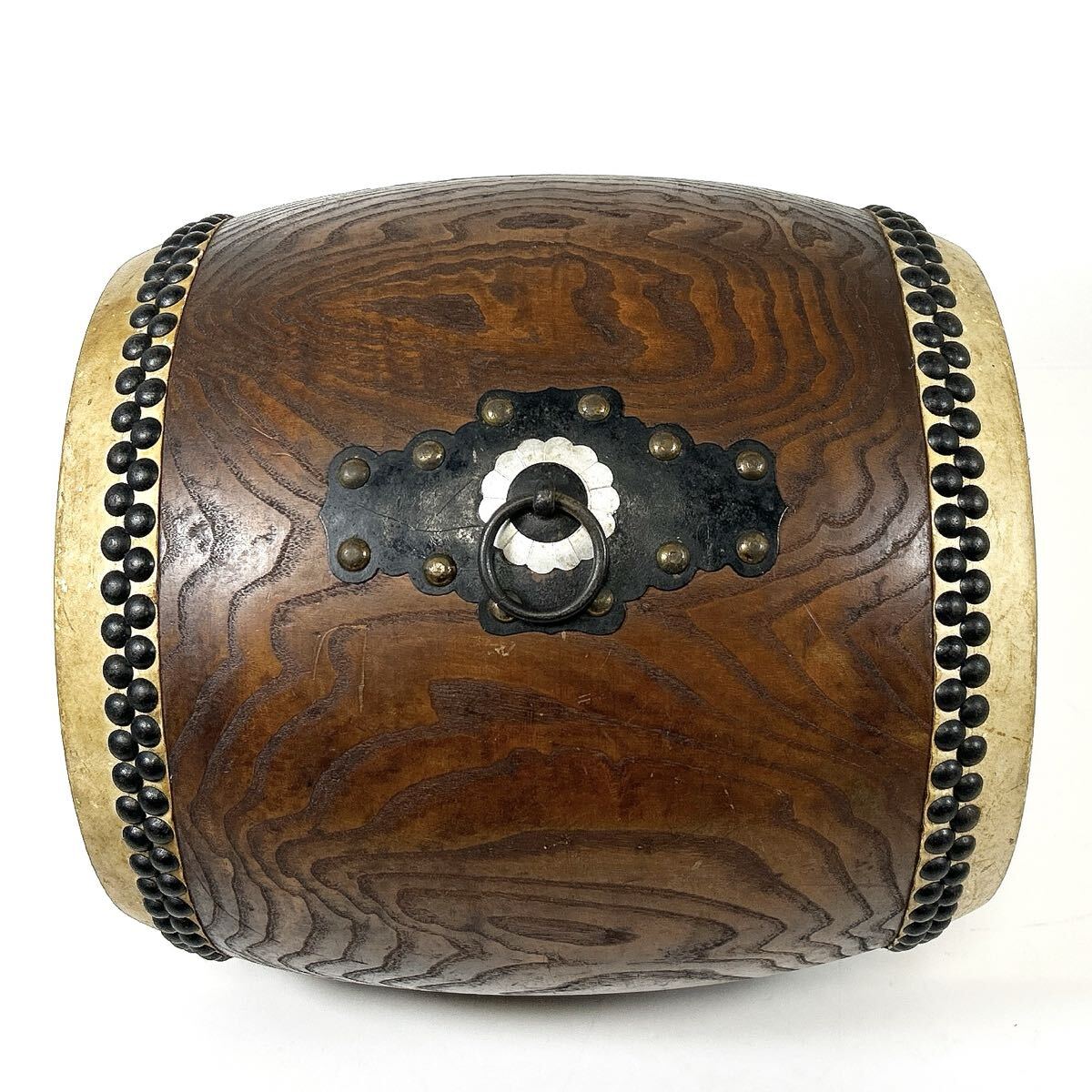 和太鼓 長胴太鼓 和楽器 高さ約40.5cm 打面直径約32.5cm alp岩1111長_画像5