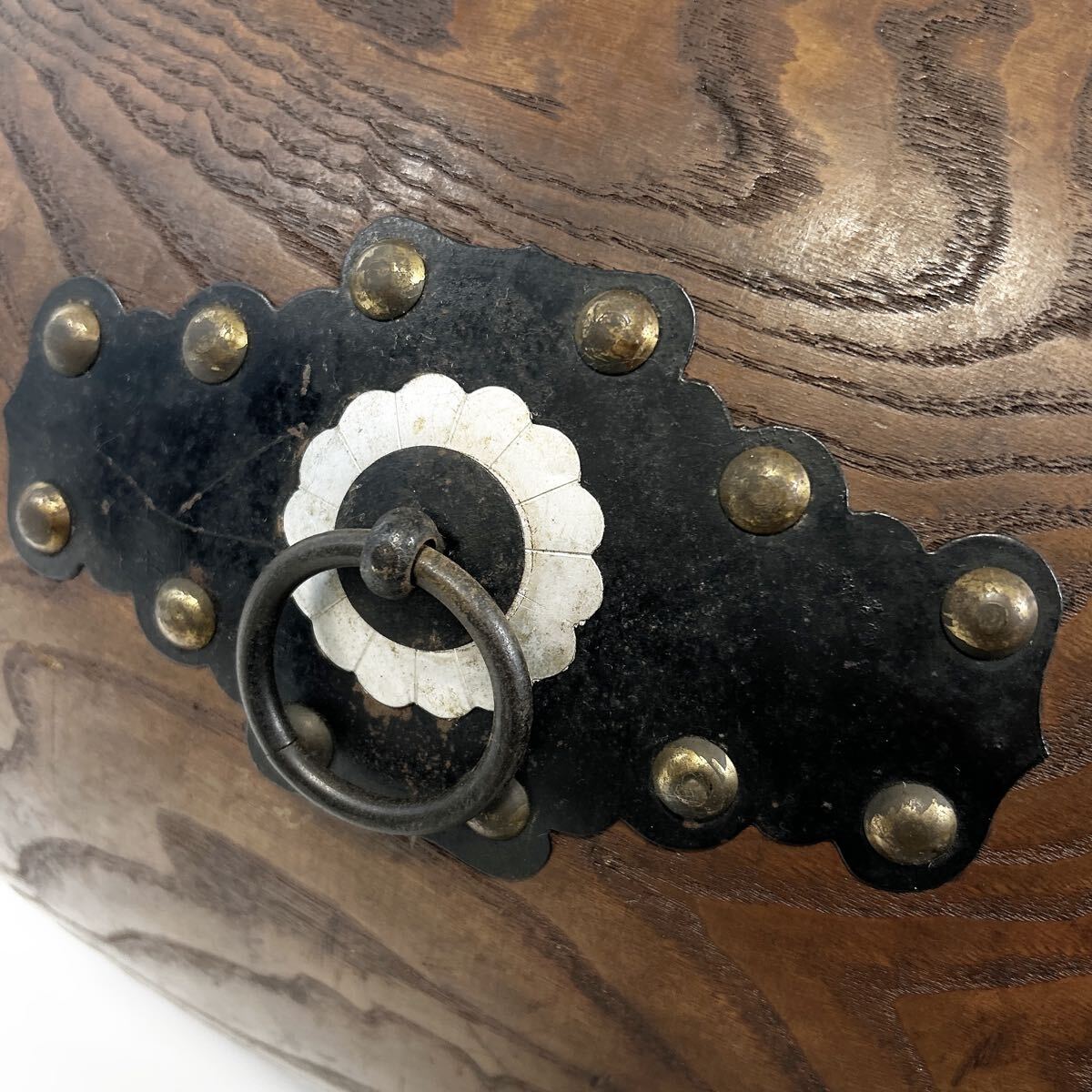 和太鼓 長胴太鼓 和楽器 高さ約40.5cm 打面直径約32.5cm alp岩1111長_画像6