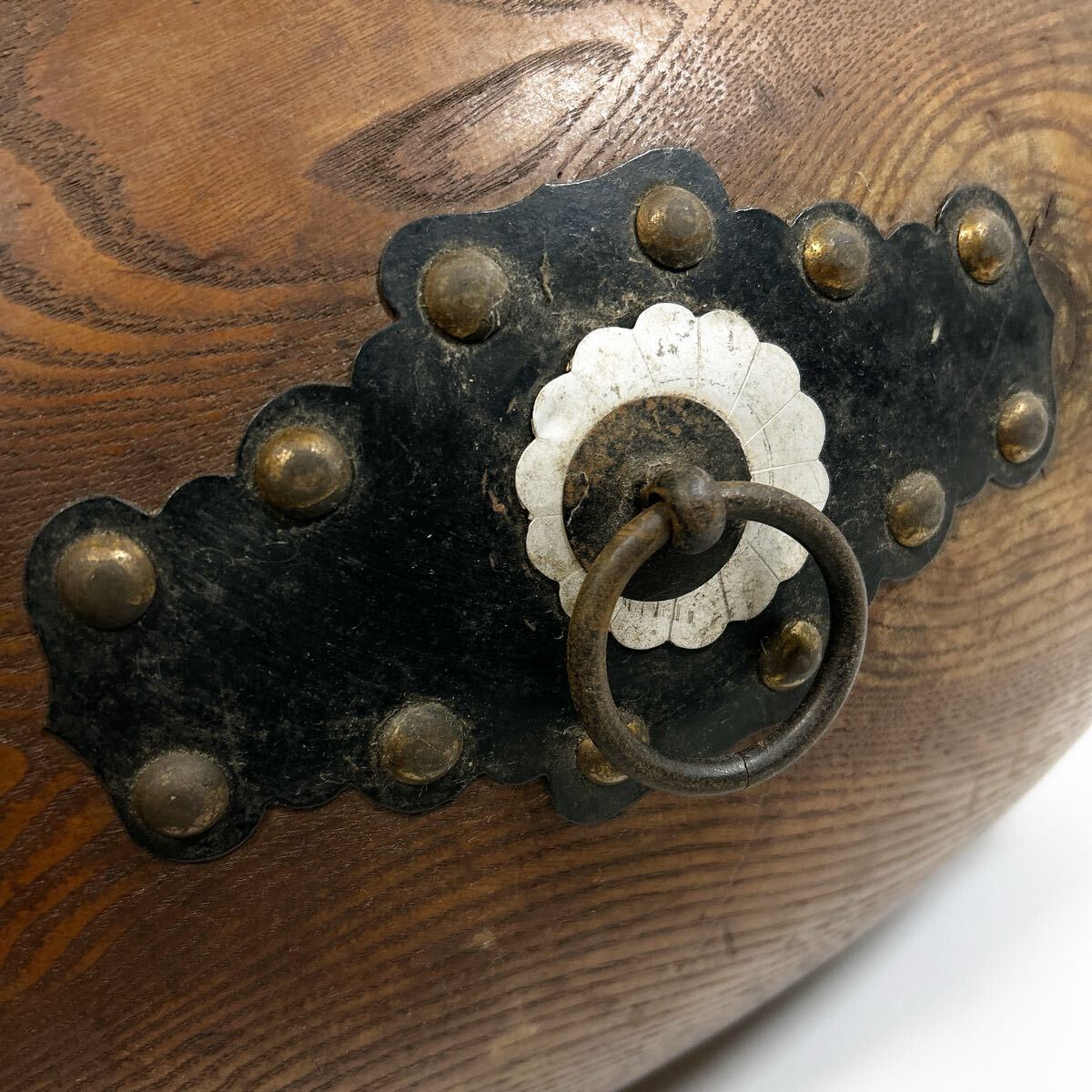 和太鼓 長胴太鼓 和楽器 高さ約40.5cm 打面直径約32.5cm alp岩1111長_画像7