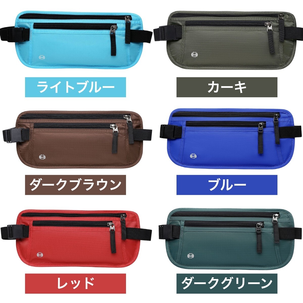 セキュリティポーチ スキミング防止 海外旅行 パスポートケース カードケース スキミング防止ケース ポーチ ブラック_画像4