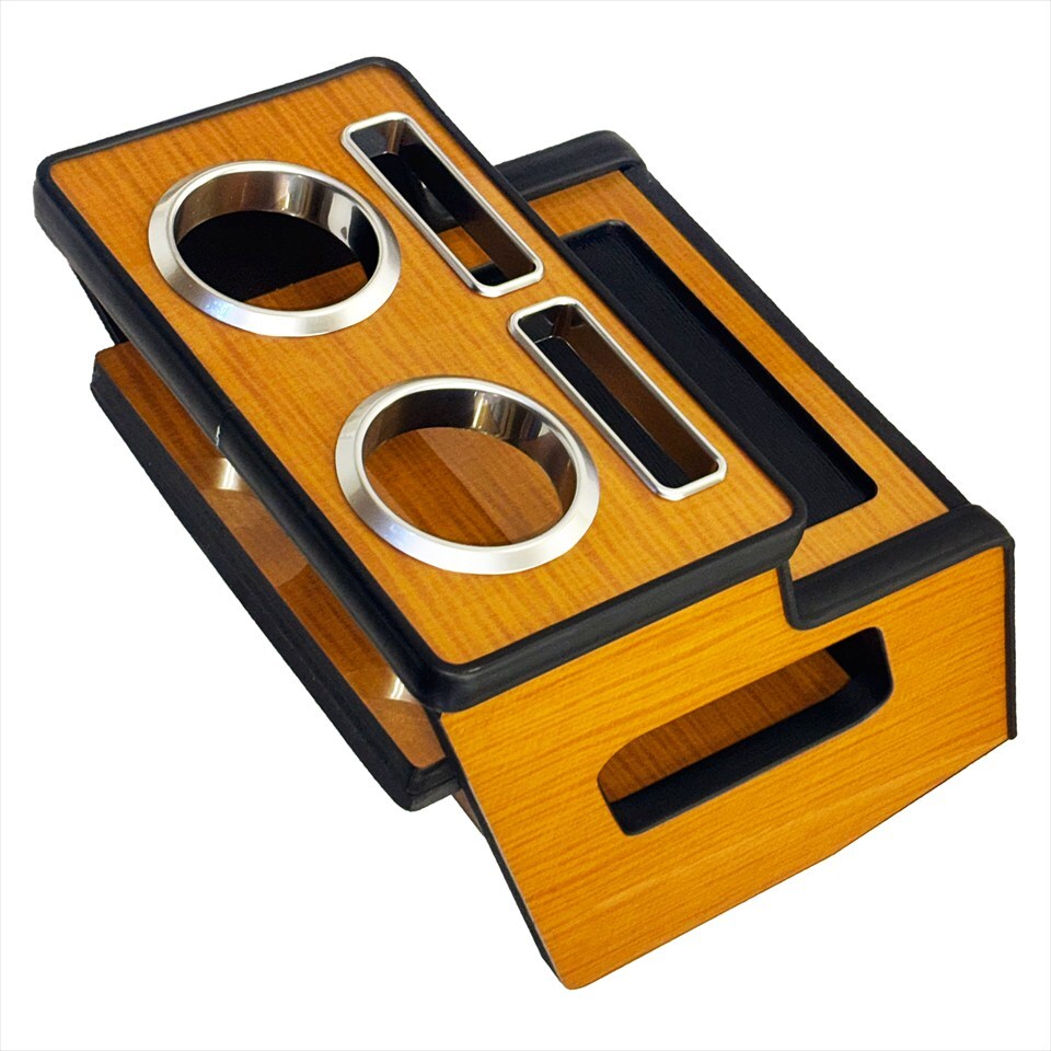 エブリィワゴン エブリィバン DA17W DA17V 専用 センターコンソール テーブル ドリンク ホルダー ユーカリ木目 収納 ボックス 内装 パーツ_画像6