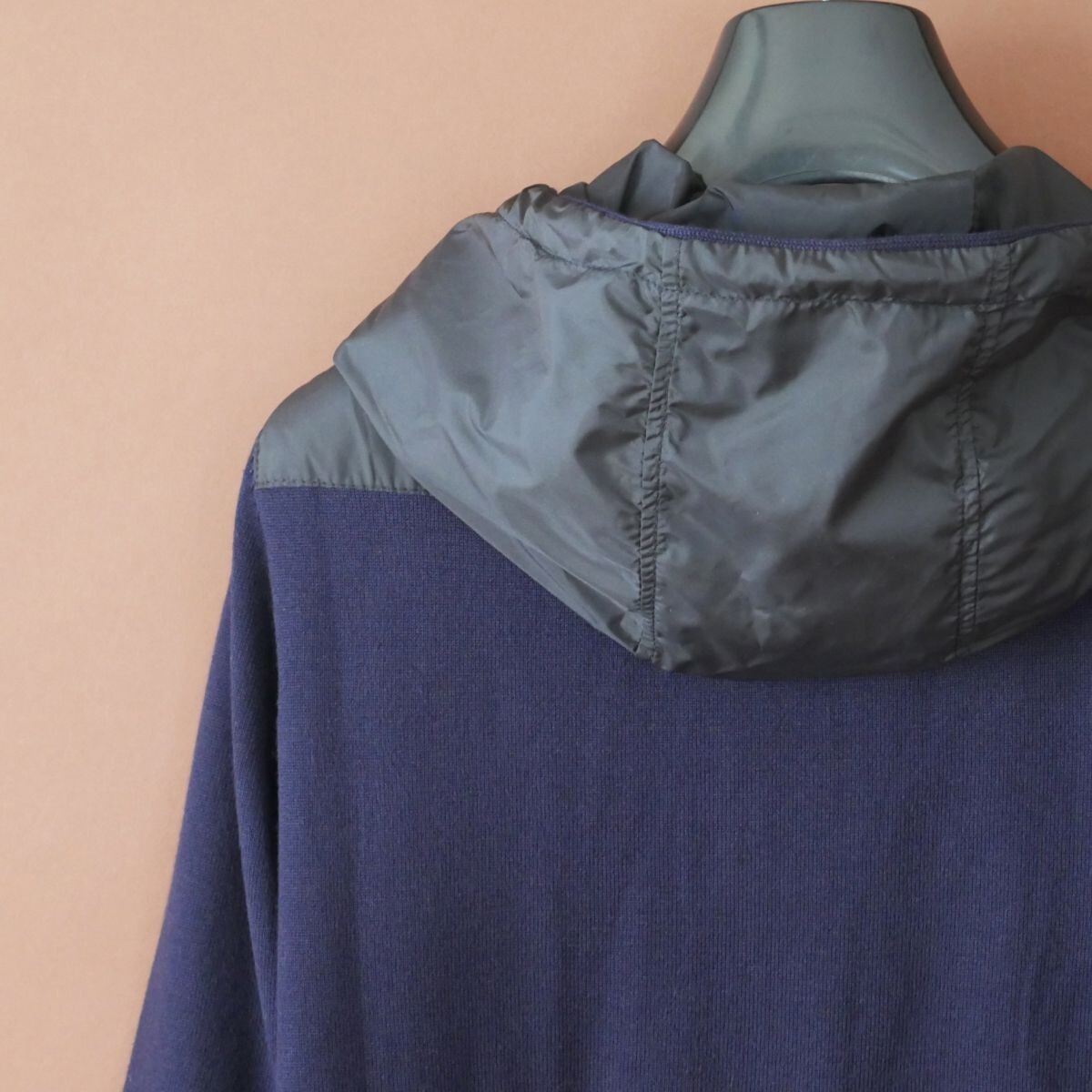 終了日午後6時迄ご入札●dr019●M●XXL●選択可●プレフォール●イタリアの街着●フーデッドジップジャケット●ダークネイビー_画像6