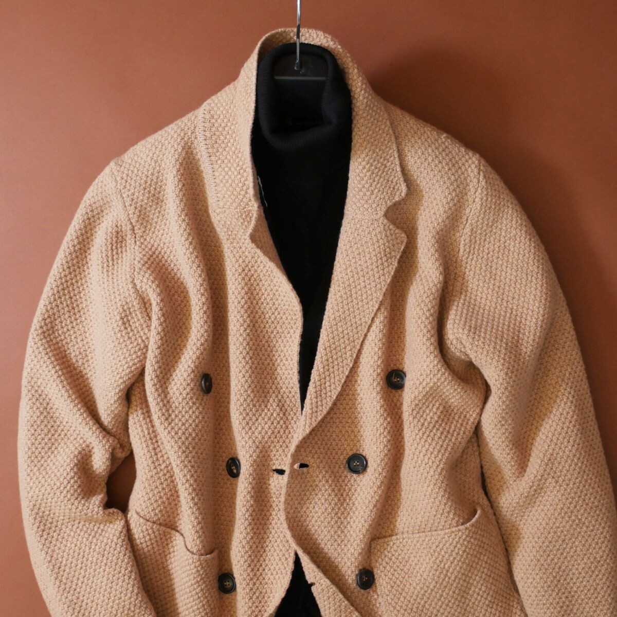 終了日午後6時迄ご入札●dr103B●イタリア製熟練ブランド●カシミヤ混紡●ラグジュアリーニットジャケット●48_画像3