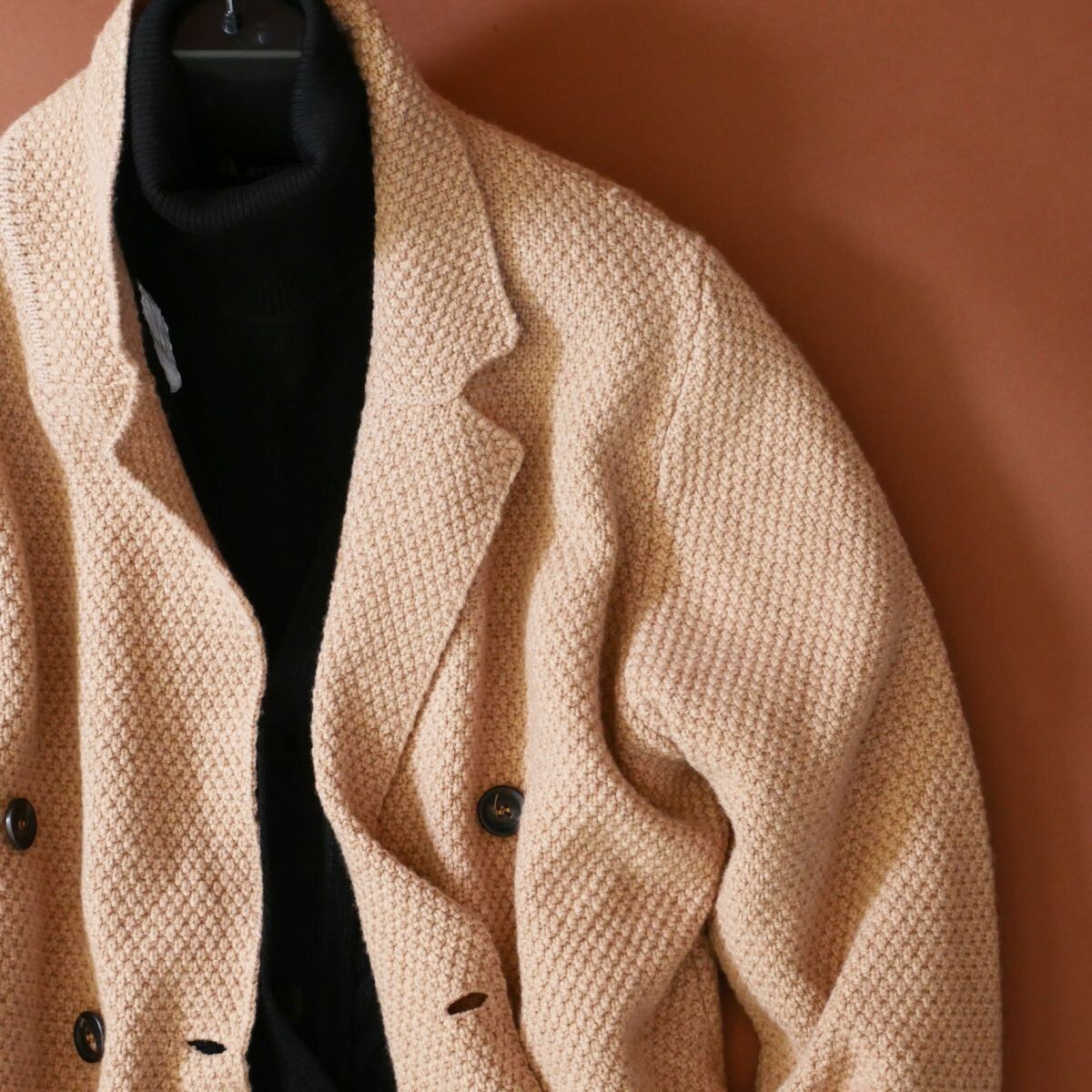 終了日午後6時迄ご入札●dr103B●イタリア製熟練ブランド●カシミヤ混紡●ラグジュアリーニットジャケット●48_画像4